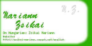 mariann zsikai business card